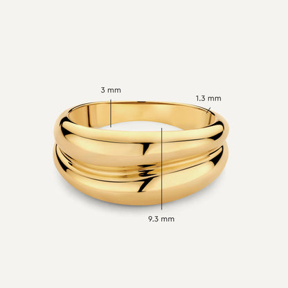 Double Curvy Dome Ring