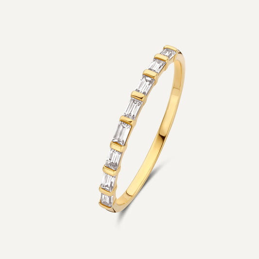 Baguette Cut Cubic Zirconia Half Eternity Ring