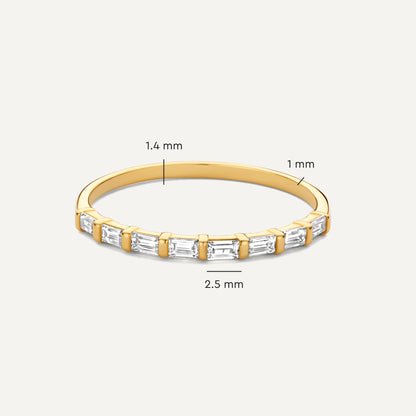 Baguette Cut Cubic Zirconia Half Eternity Ring