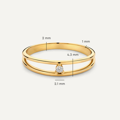 Cubic Zirconia Double Stacker Ring