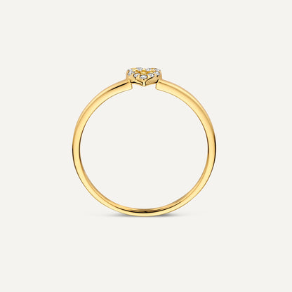 Pav¨¦ Cubic Zirconia Open Heart Ring