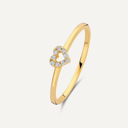 Pav¨¦ Cubic Zirconia Open Heart Ring