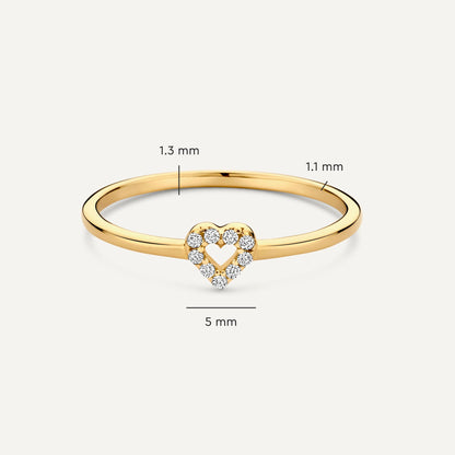 Pav¨¦ Cubic Zirconia Open Heart Ring