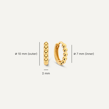 Beaded Small Huggie Hoops (10mm)