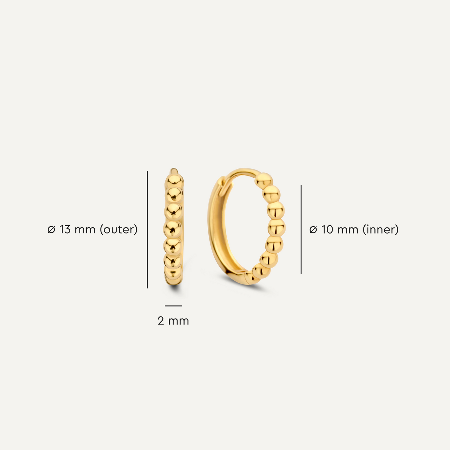 Beaded Huggie Hoops (13mm)
