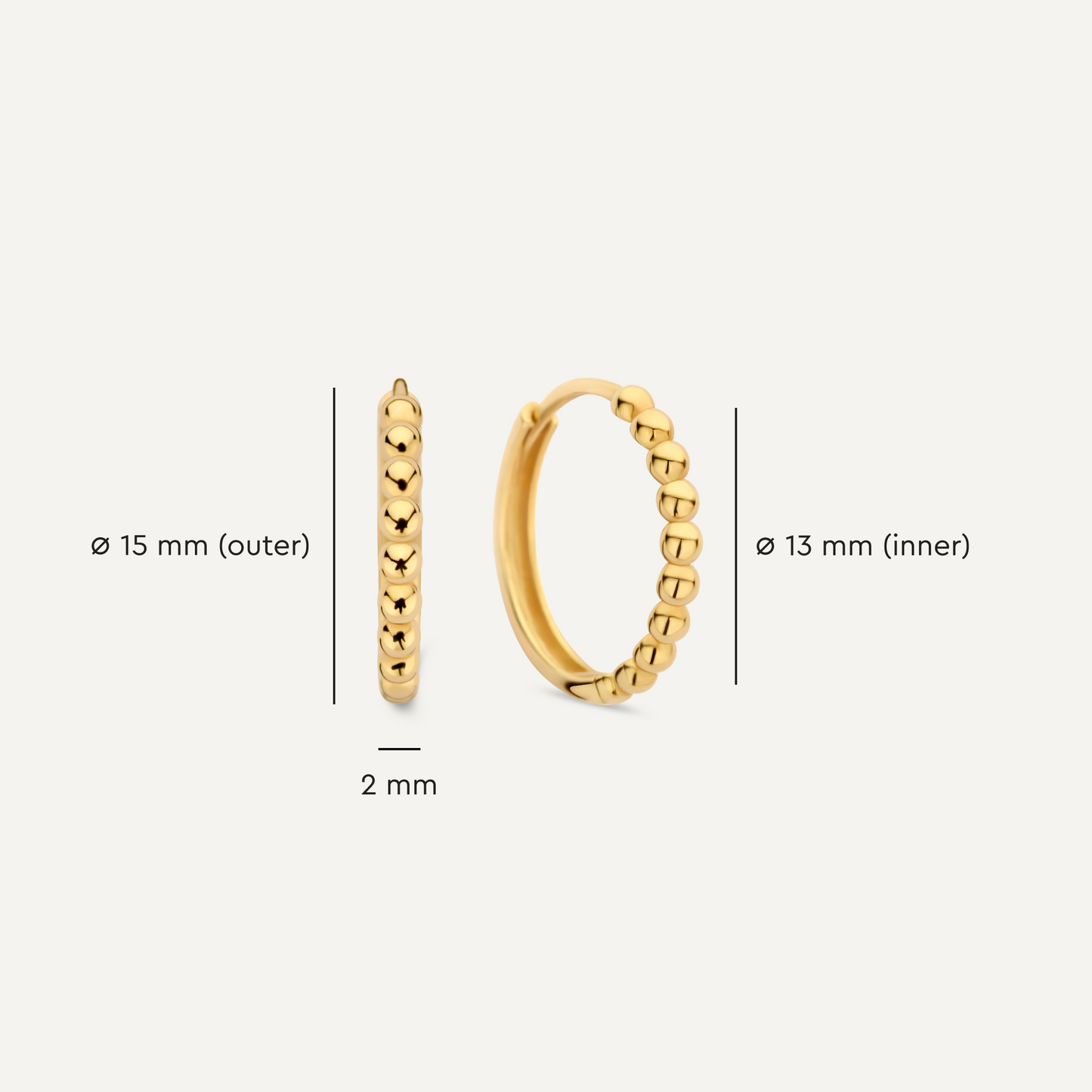 Beaded Small Hoops (15mm)