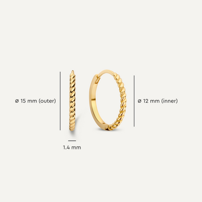 Twisted Small Hoops (15mm)