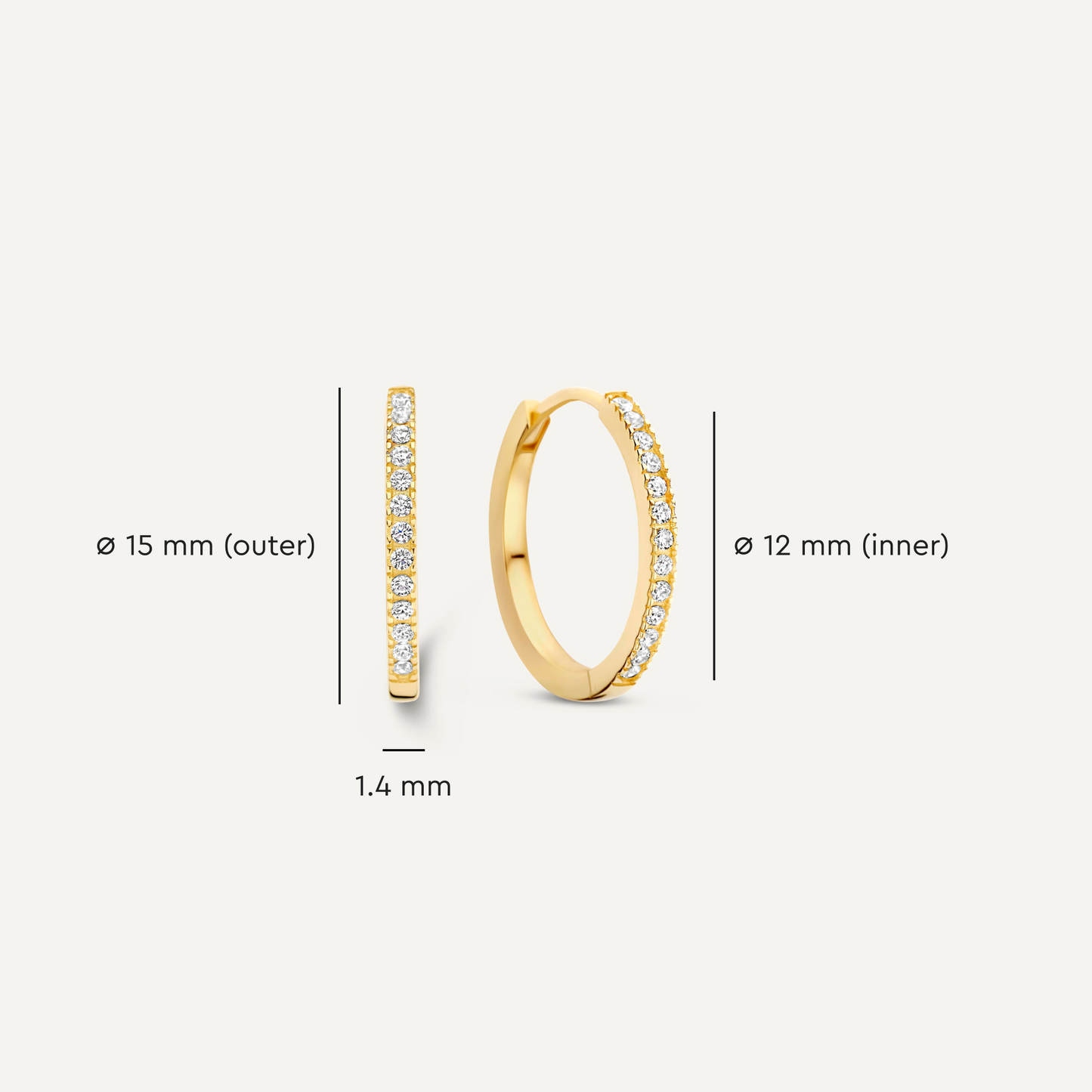 Moissanite Small Hoops (15mm)