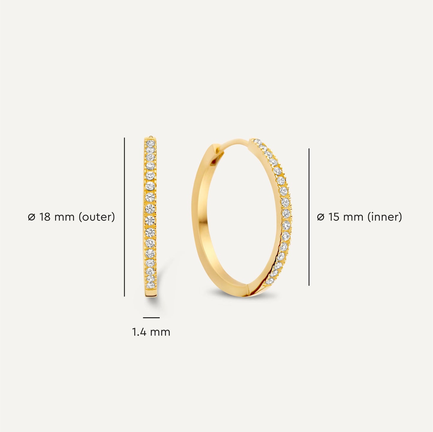Moissanite Medium Hoops (18mm)