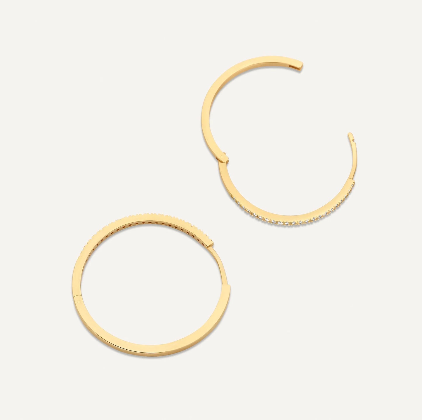 Pav¨¦ Zirconia Large Hoops Earrings Set
