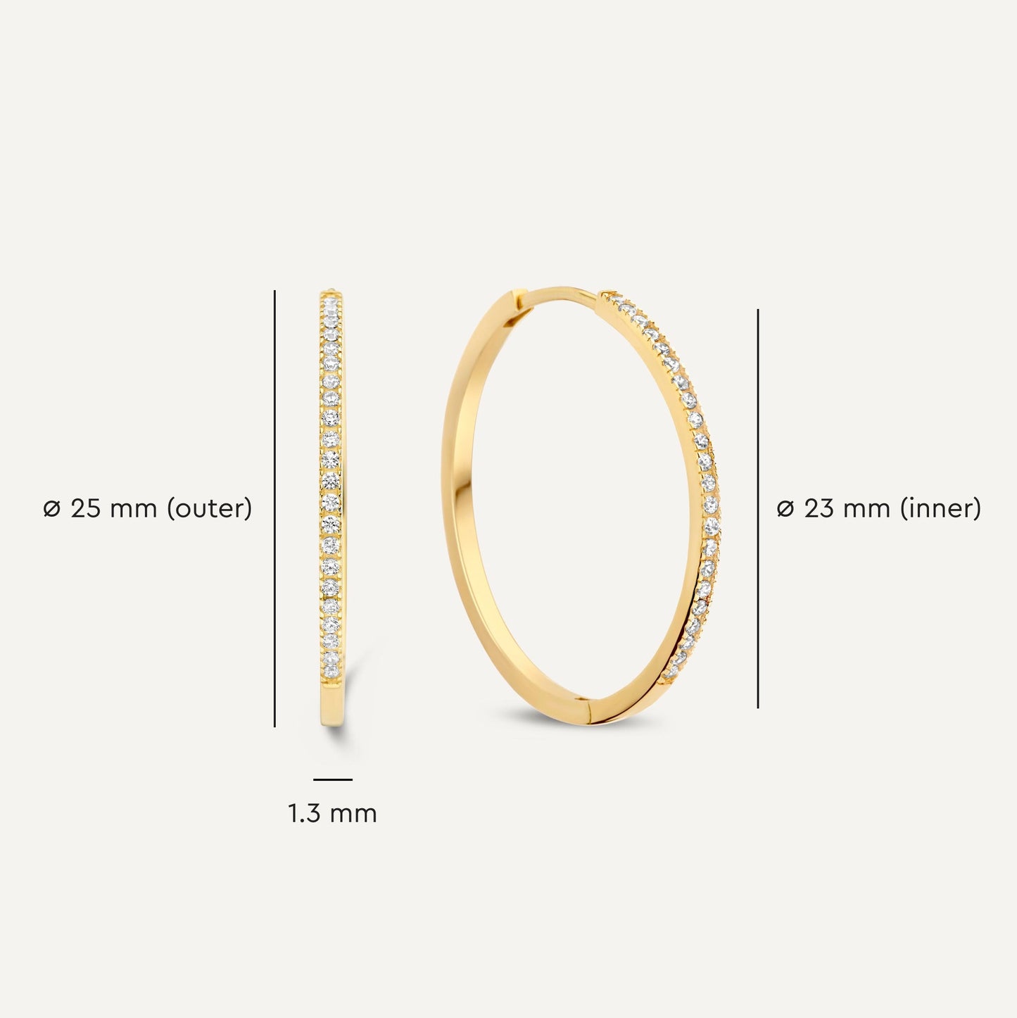 Pav¨¦ Zirconia Large Hoops Earrings Set