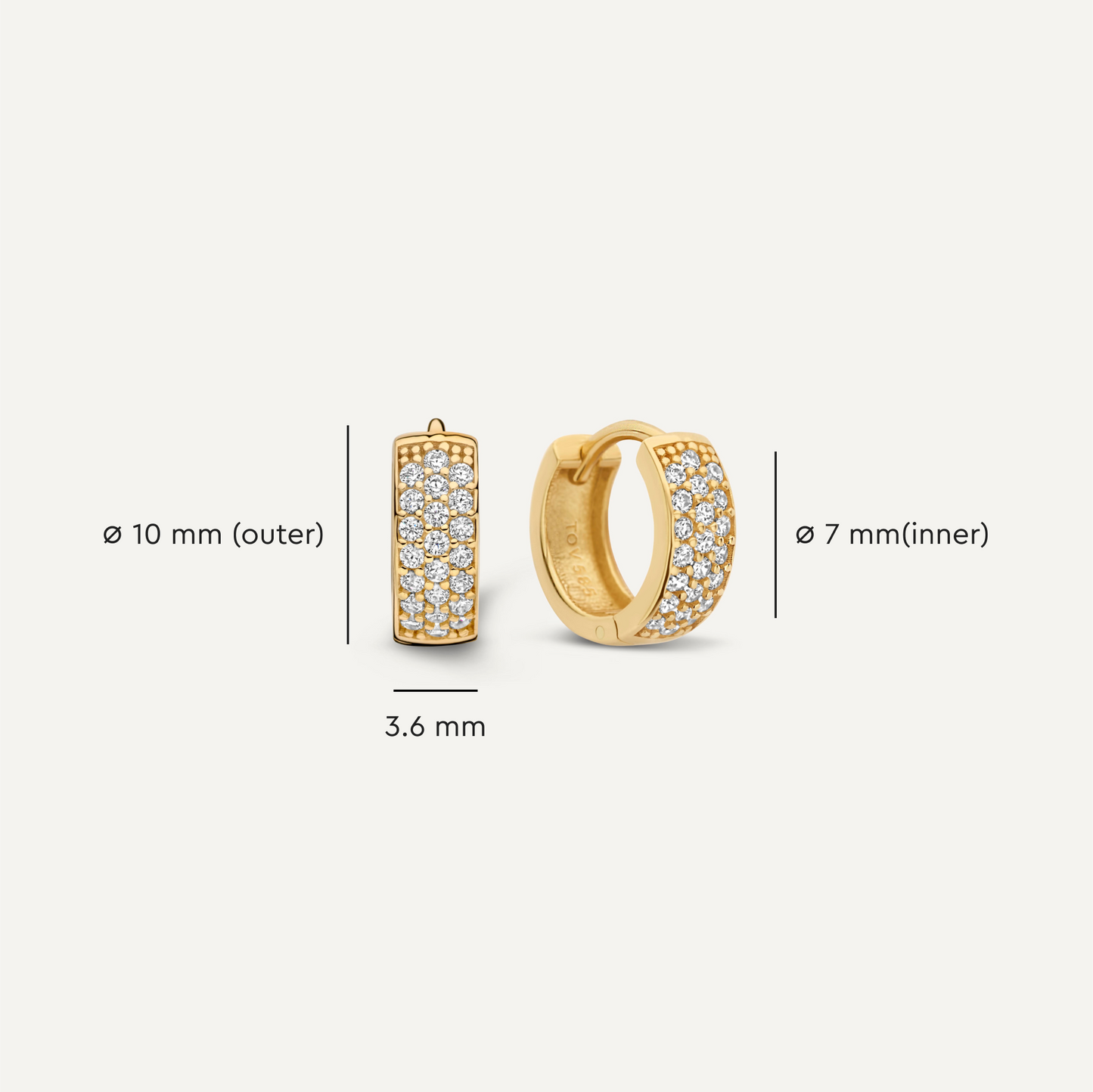 Pave Moissanite Bold Small Huggie Hoops (10mm)