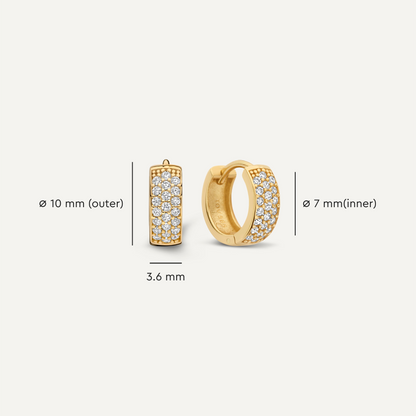 Pave Moissanite Bold Small Huggie Hoops (10mm)
