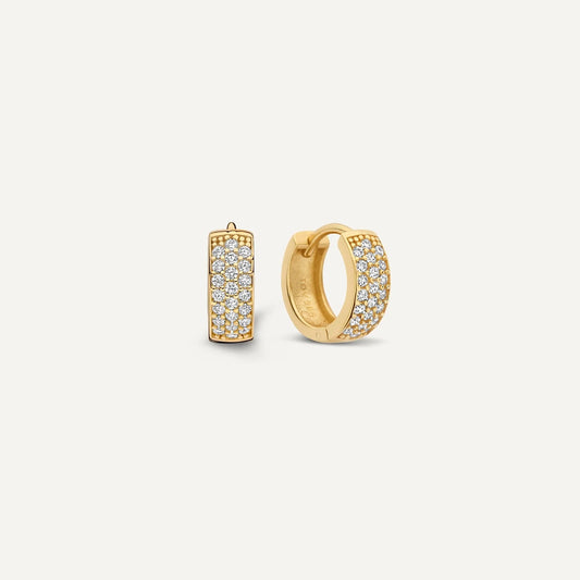 Pave Moissanite Bold Small Huggie Hoops (10mm)
