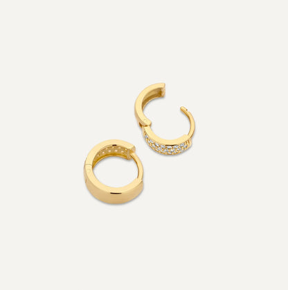 Pave Moissanite Bold Small Huggie Hoops (10mm)