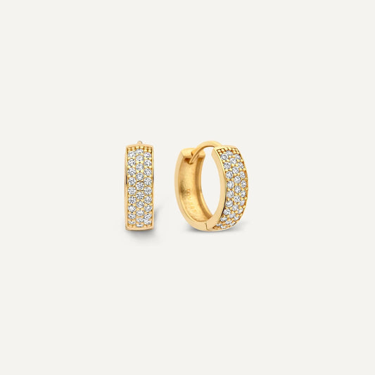 Pave Moissanite Bold Huggie Hoops (12mm)