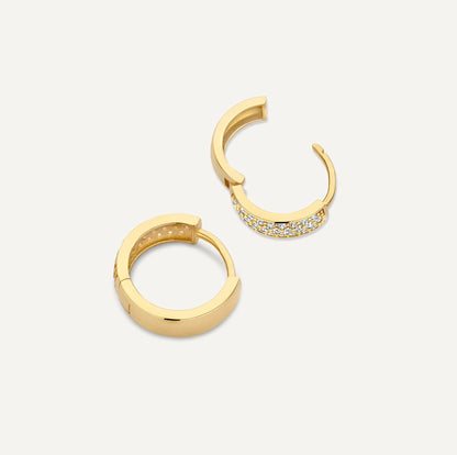 Pave Moissanite Bold Huggie Hoops (12mm)