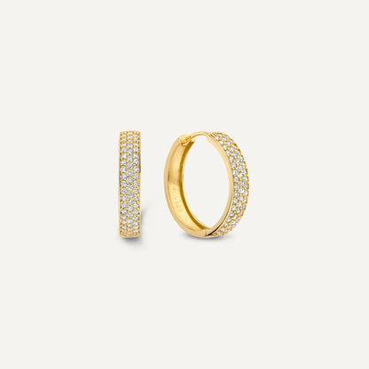 Pave Moissanite Bold Medium Hoops (18mm)