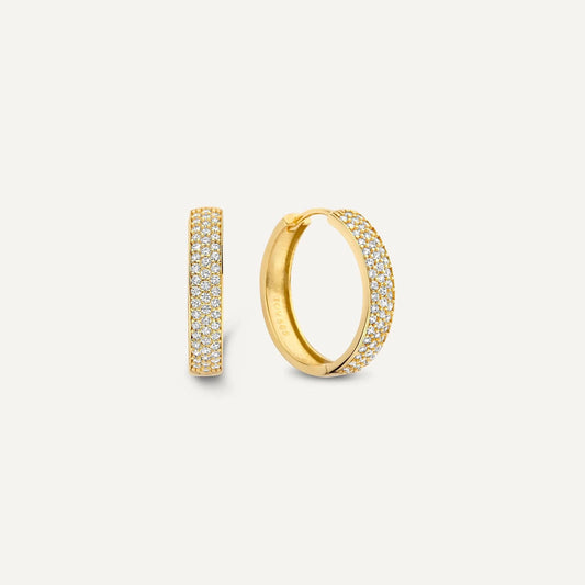 Pave Moissanite Bold Medium Hoops (18mm)