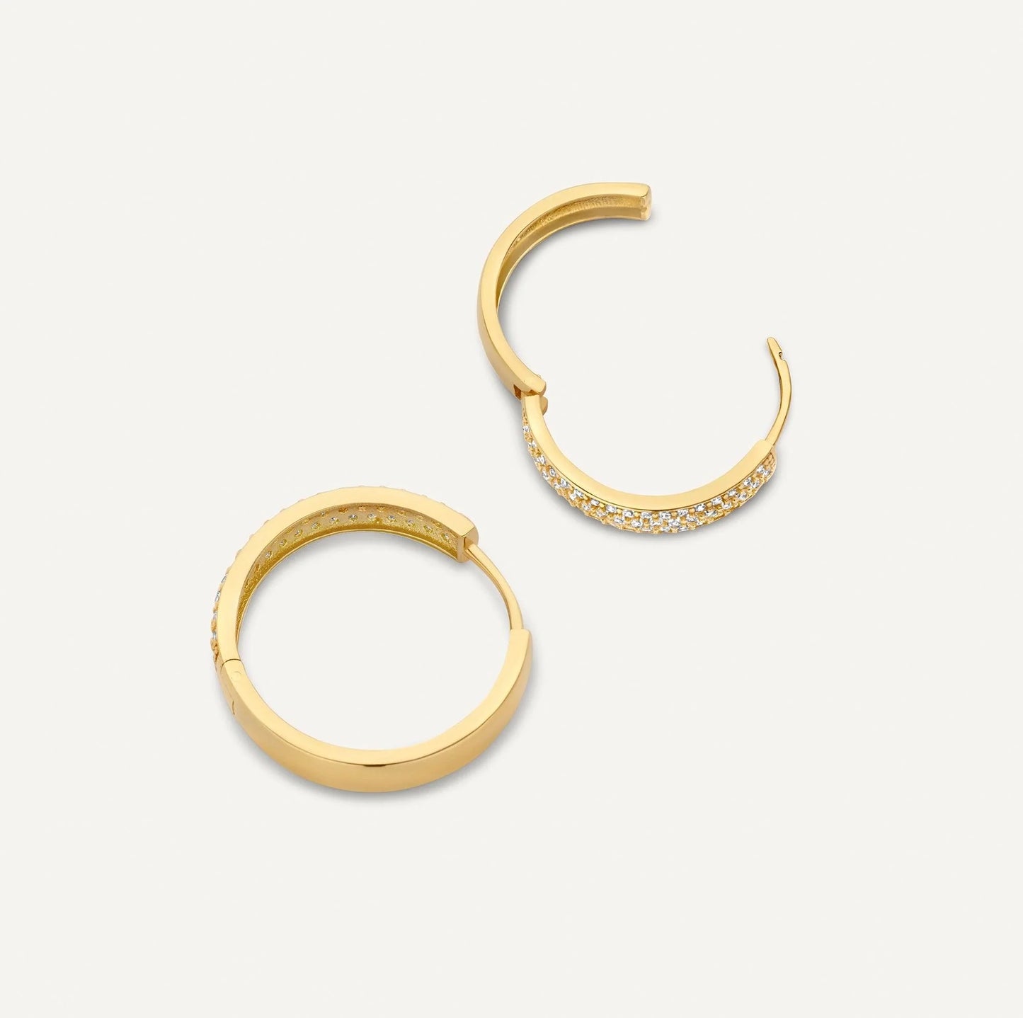 Pave Moissanite Bold Medium Hoops (18mm)