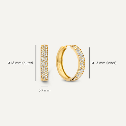 Pave Moissanite Bold Medium Hoops (18mm)
