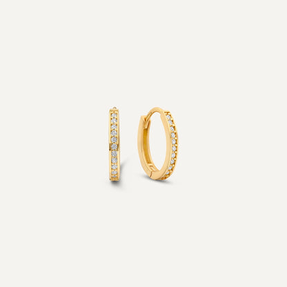 Pav¨¦ Cubic Zirconia Oval Huggie Hoops (12mm)
