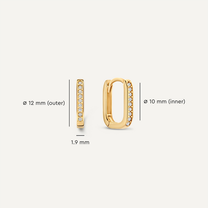 Pav¨¦ Cubic Zirconia Huggie U Hoops (12mm)