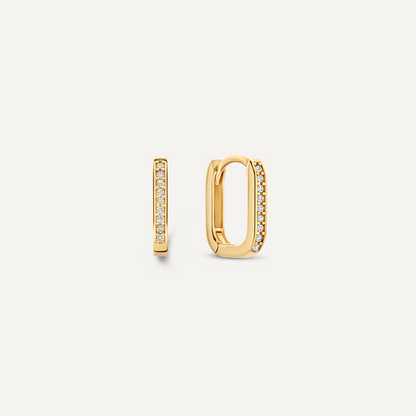 Pav¨¦ Cubic Zirconia Huggie U Hoops (12mm)