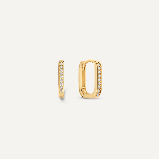 Pav¨¦ Cubic Zirconia Huggie U Hoops (12mm)