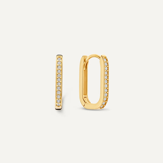 Pav¨¦ Cubic Zirconia Small U Hoops (15mm)