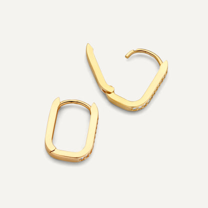 Pav¨¦ Cubic Zirconia Small U Hoops (15mm)