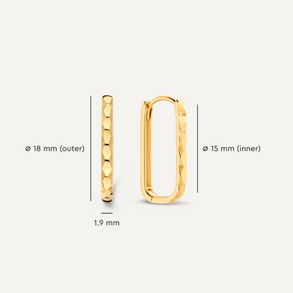 Hammered Medium U Hoops (18mm)