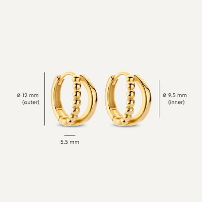 Beaded Double Huggie Hoops (12mm)