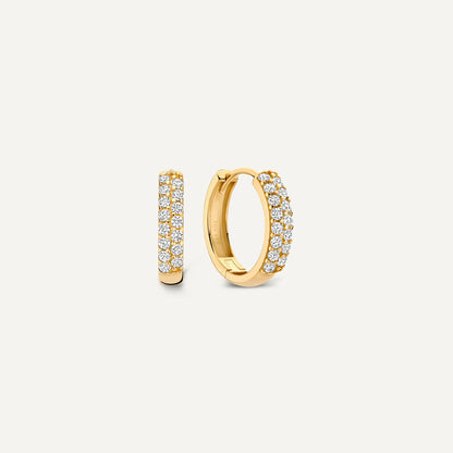 Sparkling Pav¨¦ Cubic Zirconia Huggie Hoops (15mm)