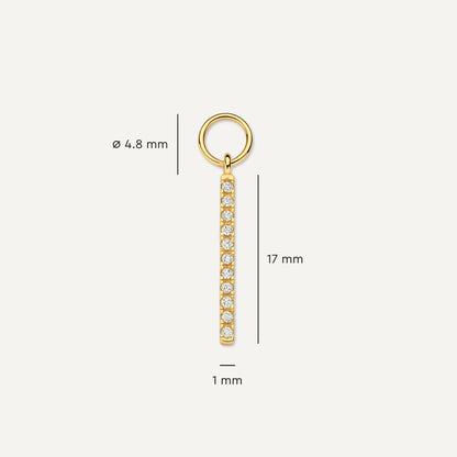 Pav¨¦ Cubic Zirconia Bar Hoop Charm