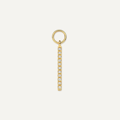 Pav¨¦ Cubic Zirconia Bar Hoop Charm