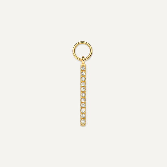 Pav¨¦ Cubic Zirconia Bar Hoop Charm