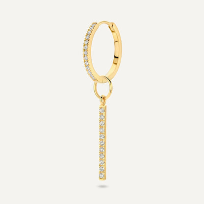 Pav¨¦ Cubic Zirconia Bar Hoop Charm