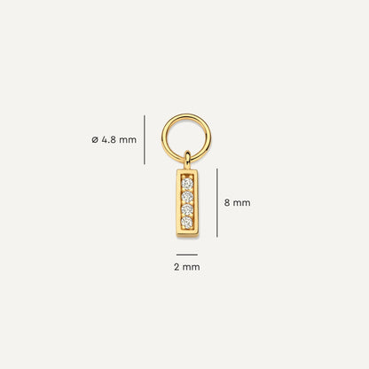 Pav¨¦ Cubic Zirconia Bold Bar Hoop Charm