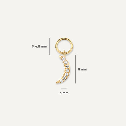 Pave Moissanite Moon Hoop Charm