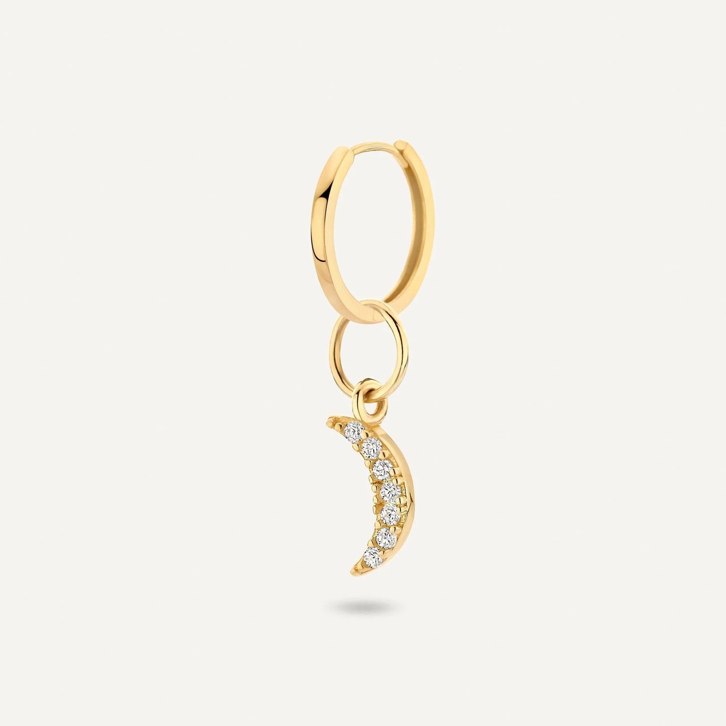 Pave Moissanite Moon Hoop Charm