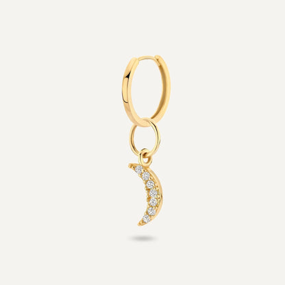 Pave Moissanite Moon Hoop Charm
