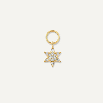 Pave Moissanite Star Hoop Charm