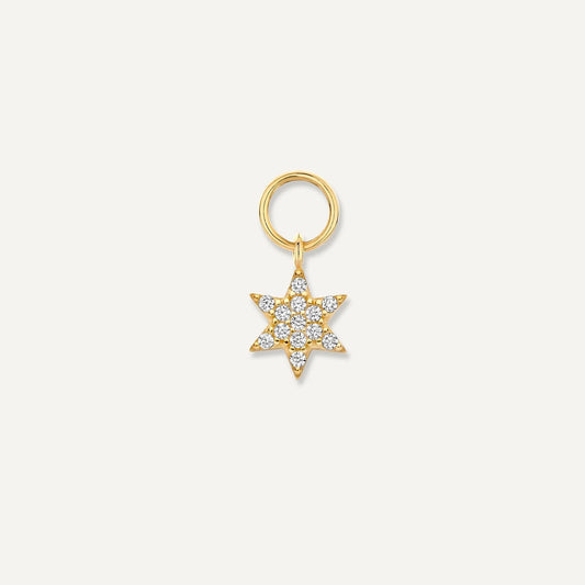Pave Moissanite Star Hoop Charm
