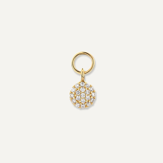 Pave Moissanite Round Hoop Charm