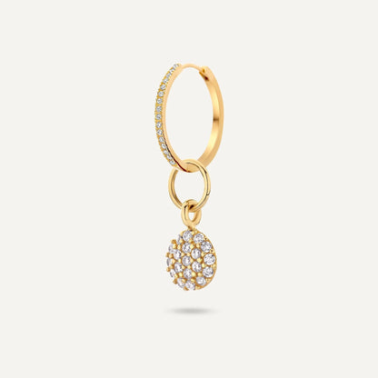 Pave Moissanite Round Hoop Charm