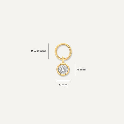 Bezel Set Moissanite Hoop Charm