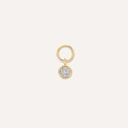 Bezel Set Moissanite Hoop Charm
