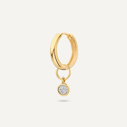 Bezel Set Moissanite Hoop Charm