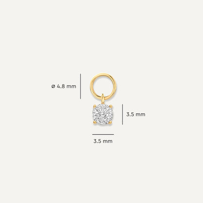Round Cut Moissanite Hoop Charm